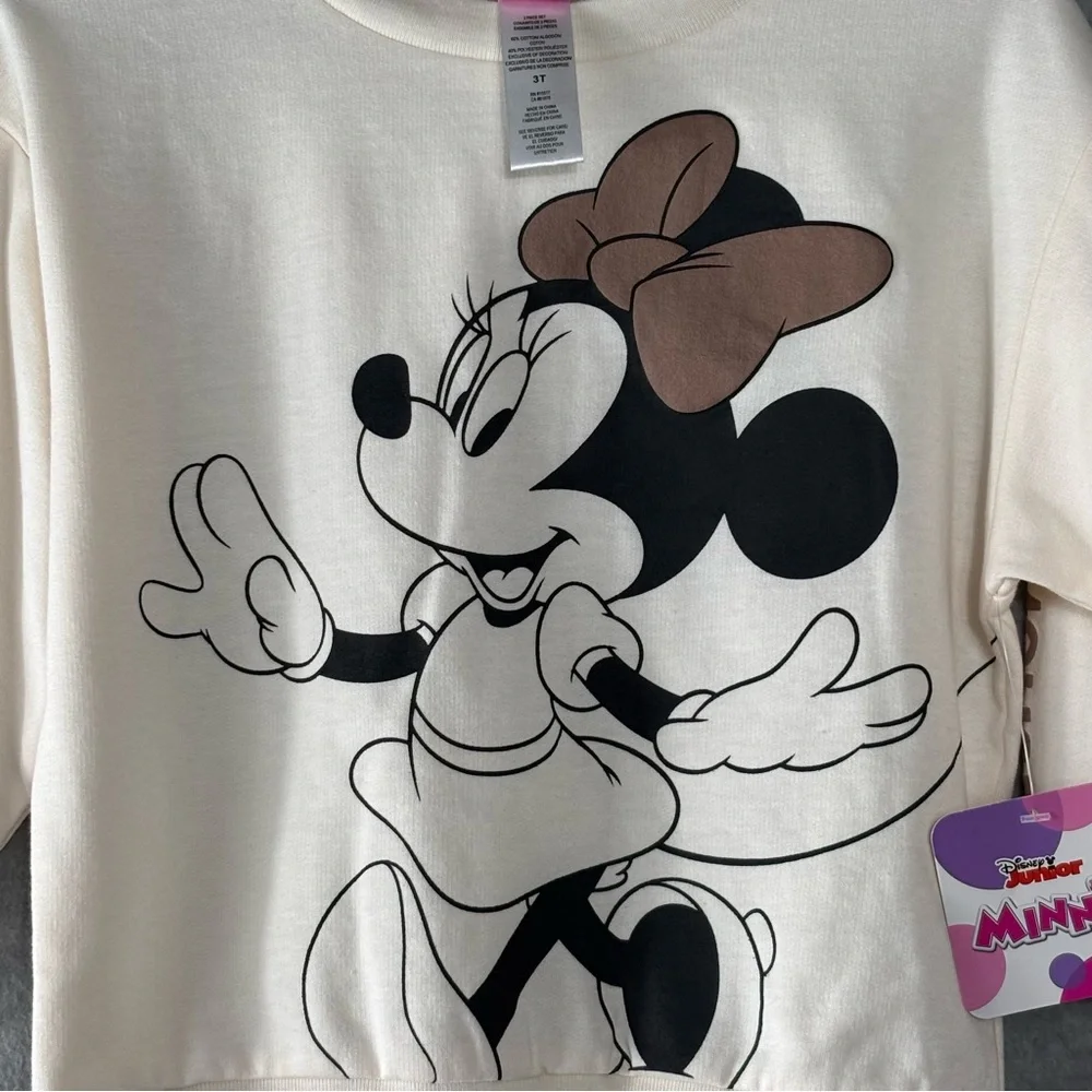 Disney Baby Minnie Mouse Toddler Sweater Ribbed Flared Girls Legging Set SZ 3T - Picture 2 of 9